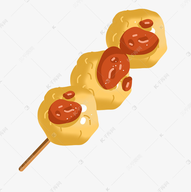 美味的炸油糕插画