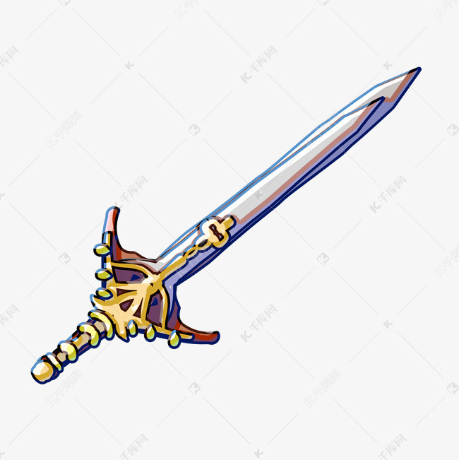 美丽宝剑卡通插画