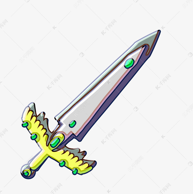 短短宝剑卡通插画