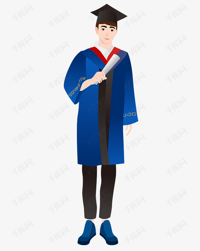 矢量穿学士服的毕业学生