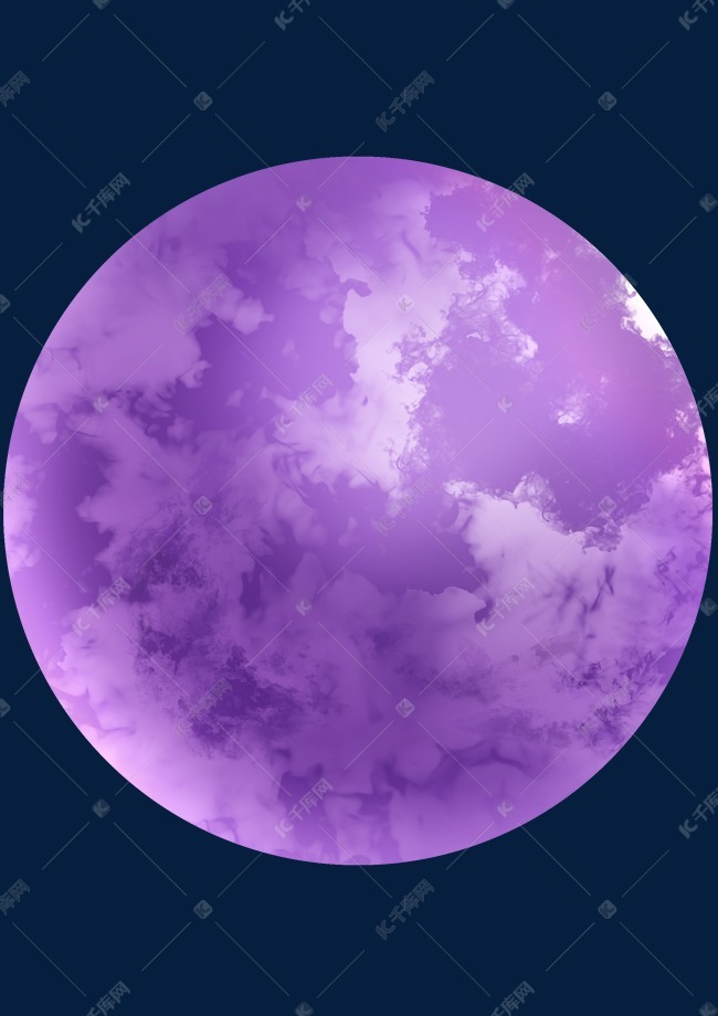 紫色的月球卡通插画