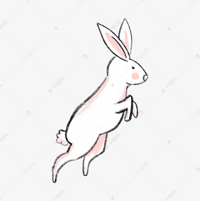 跳着的兔子怎么画图片