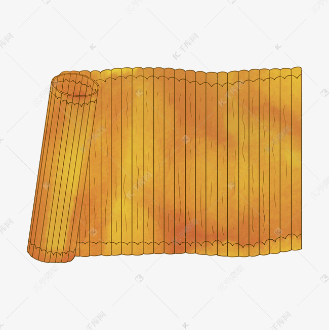 红黄竹简装饰插画