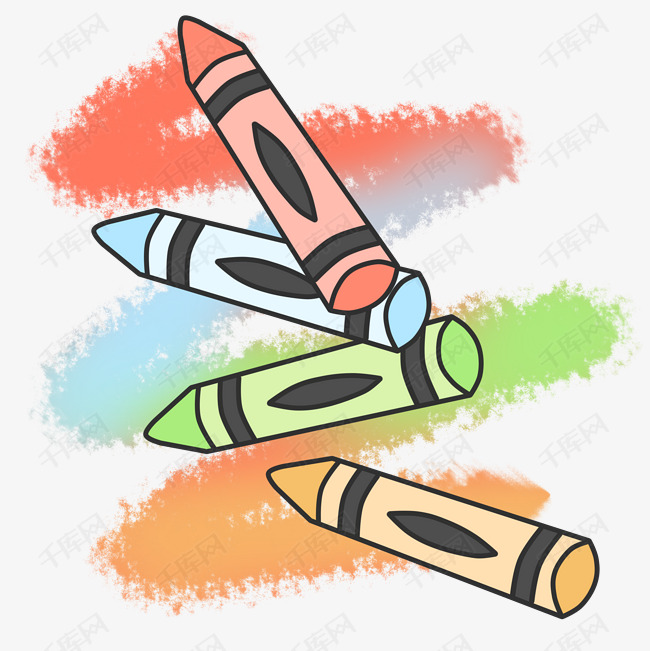 彩色绘画蜡笔插画