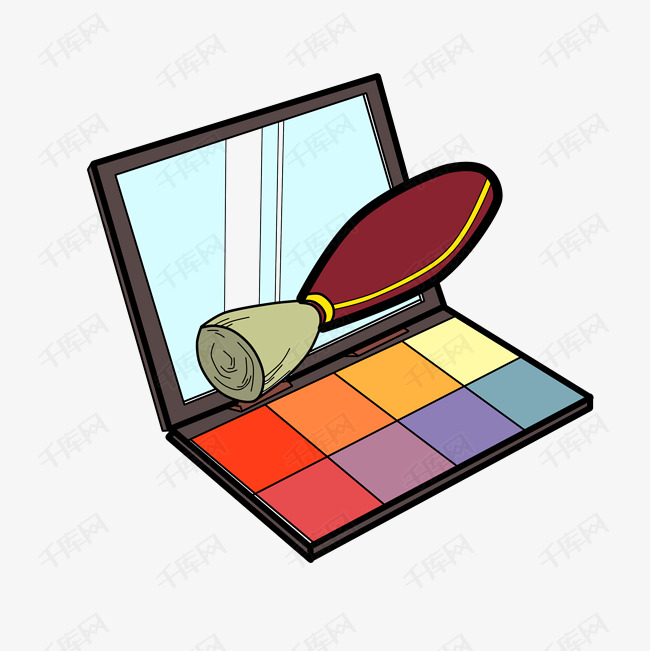 水彩女士眼影插图