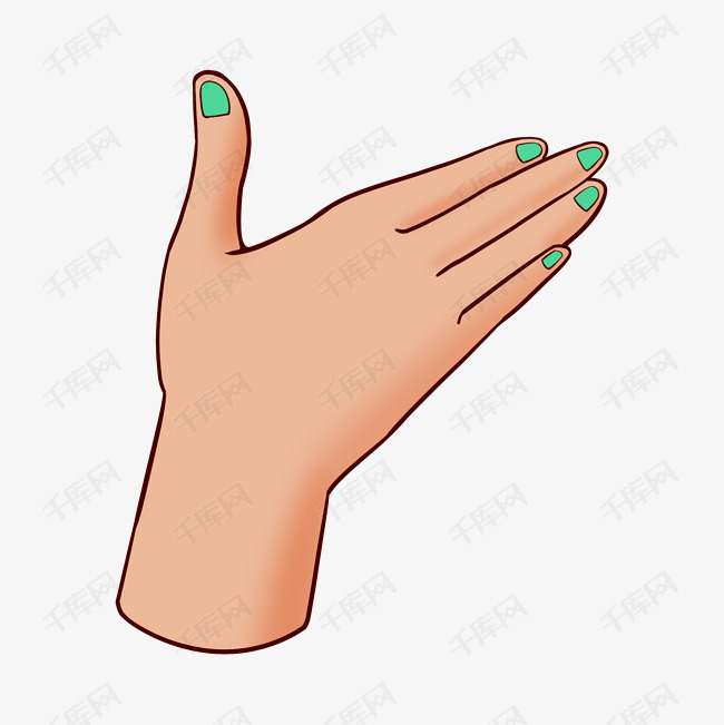 卡通手背手势插画