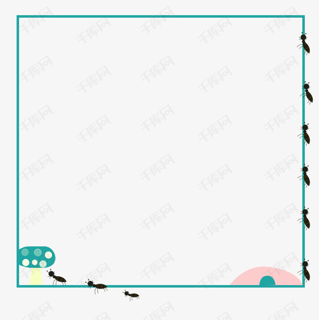 卡通蚂蚁边框插画