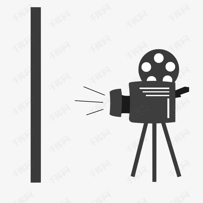 黑色老式放映机插图