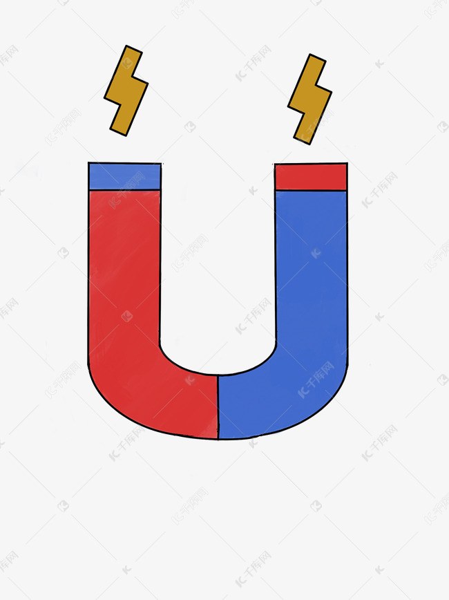 化学彩色的磁铁插画