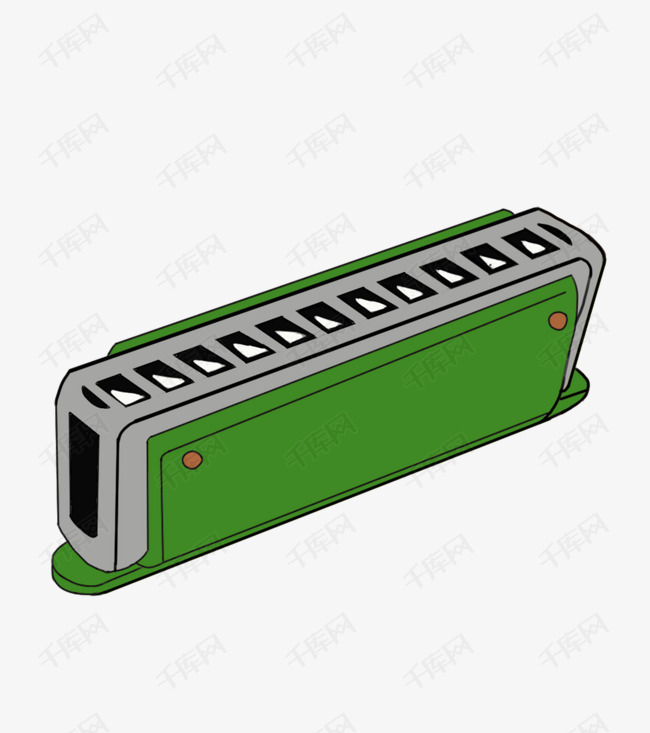 一个绿色的口琴