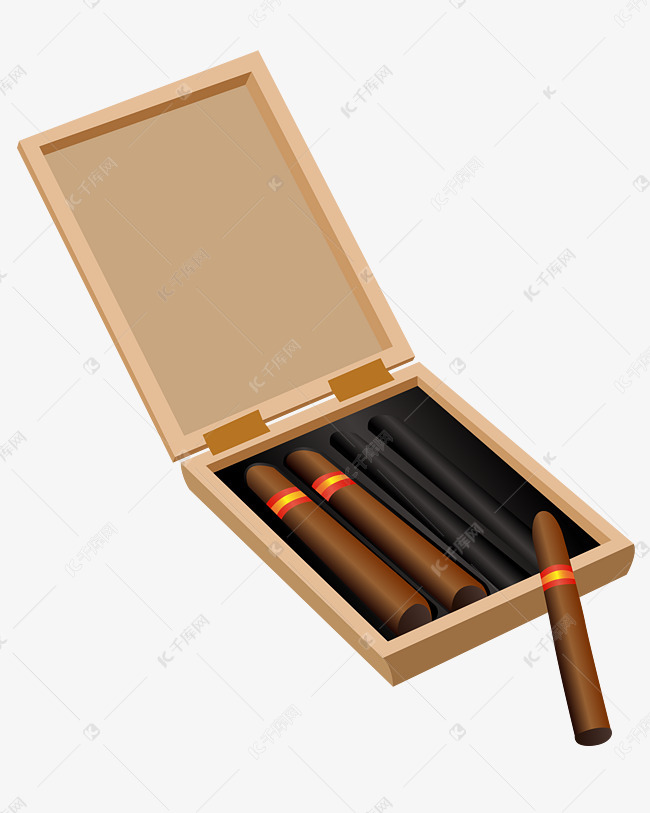 矢量免扣卡通雪茄