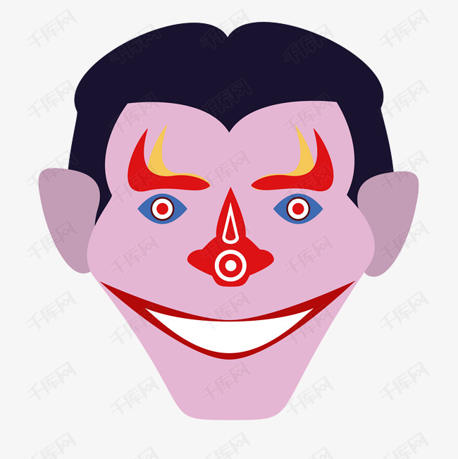 男士卡通面纹笑脸