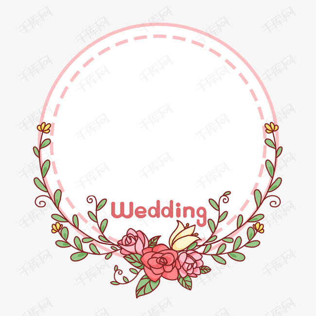 圆形结婚请柬边框