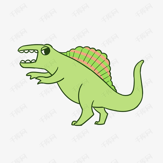 棘龙恐龙卡通插画