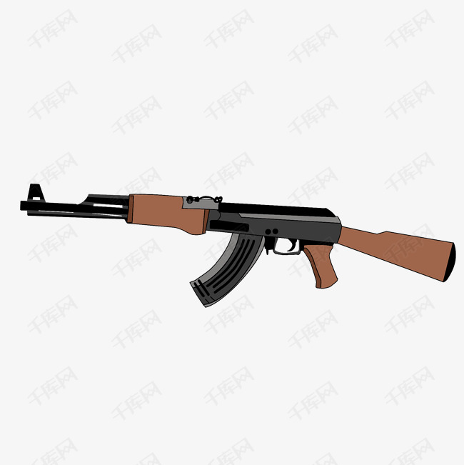 军事武器机关枪插画