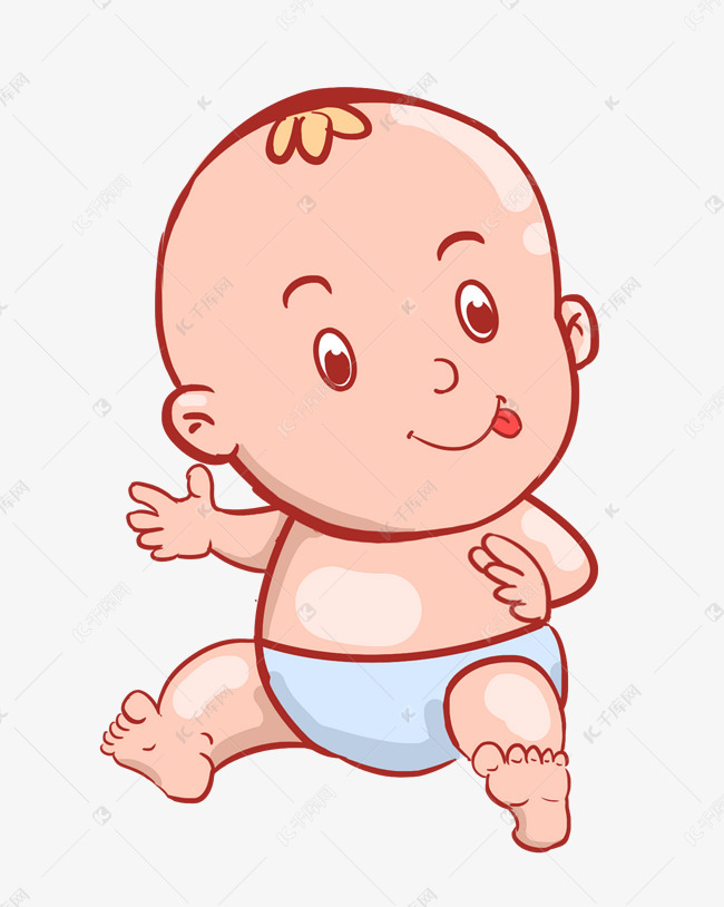 开心的婴儿装饰插画