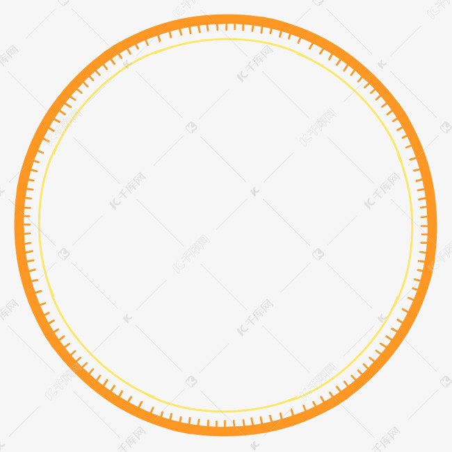 橙色线条边框圆形海报背景
