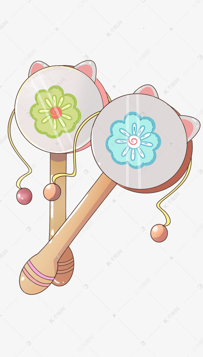 婴儿拨浪鼓的插画