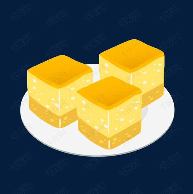 卡通正方形蛋糕插图
