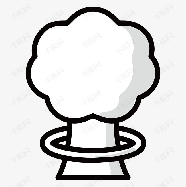 白色爆发蘑菇云