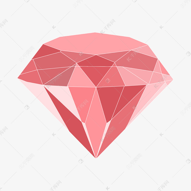 钻石卡通扁平风粉红色少女心情人