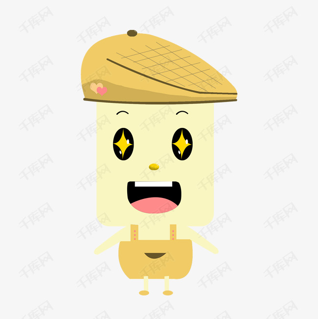 戴鸭舌帽方脸小人