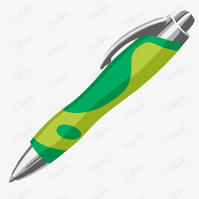 卡通彩色圆珠笔插图
