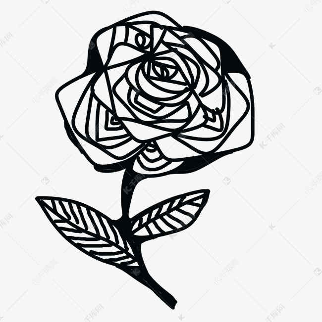时尚纹身玫瑰花图案
