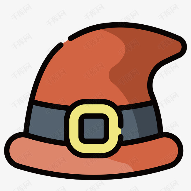 黄色的尖尖帽插画