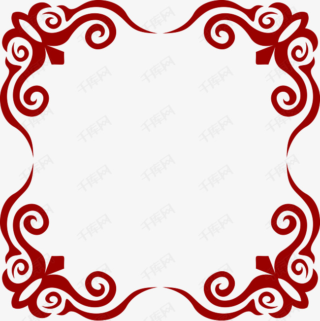 花纹方形边框素材图片免费下载-千库网