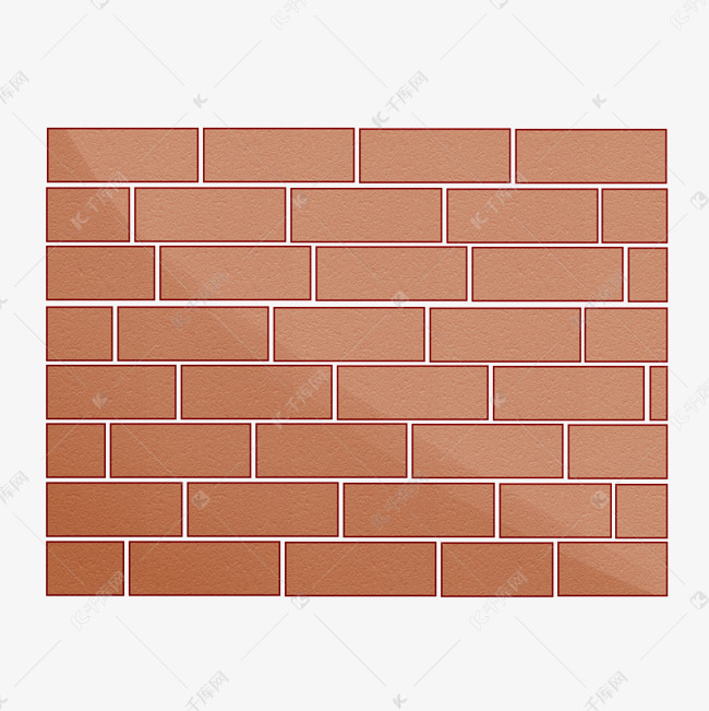 精美的红色砖墙插画