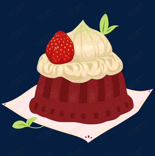美味的奶油蛋糕插画素材图片免费下载-千库网