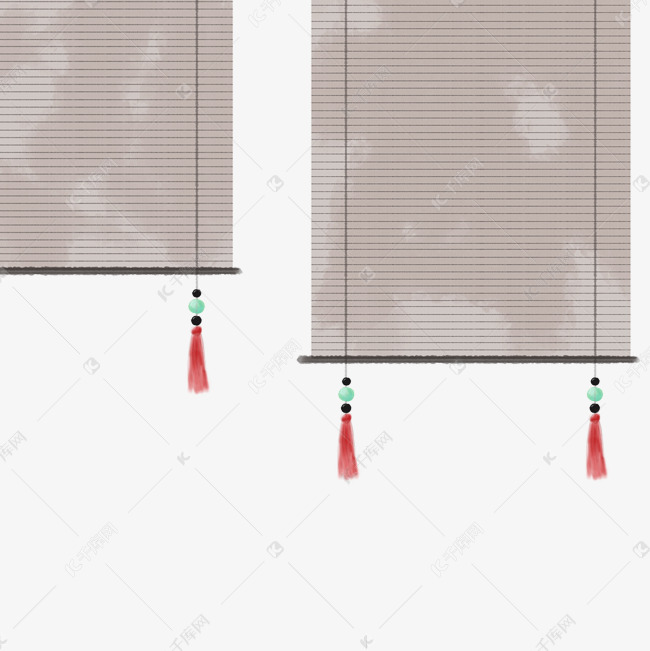 中国风竹帘装饰免扣素材