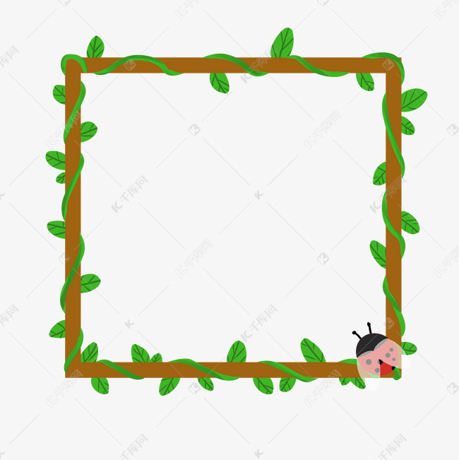 绿色正方形藤条边框素材图片免费下载-千库网
