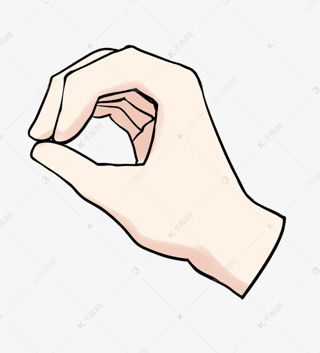 圆圈手势卡通插画