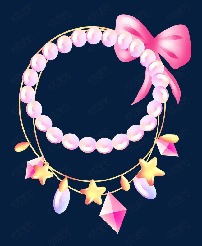 精美的女士项链插画