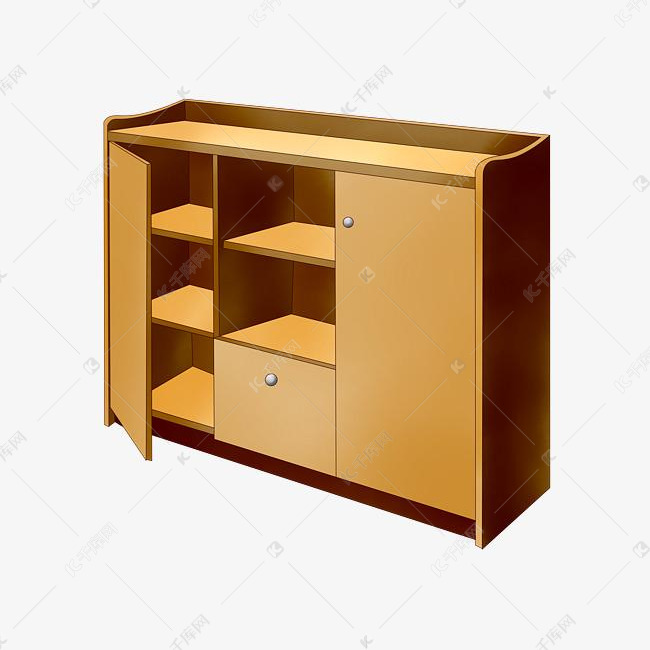 卡通木质鞋柜插画