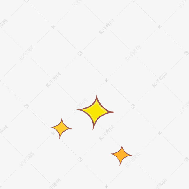 三颗黄色四角形素材图片免费下载 高清漂浮素材psd 千库网 图片编号
