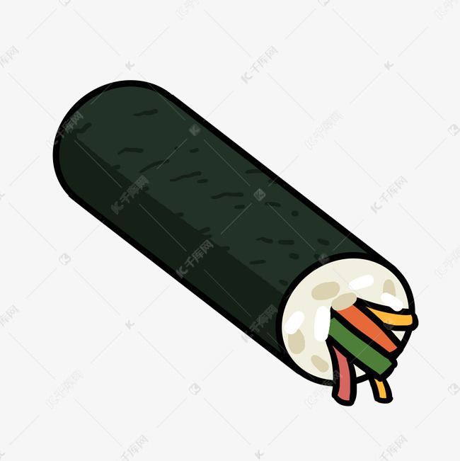 紫菜包饭寿司卷插画