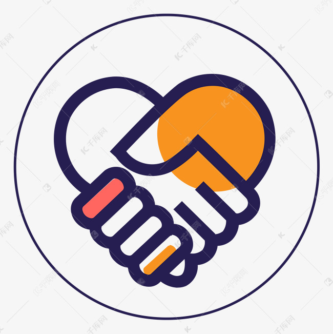 握手线稿矢量图素材