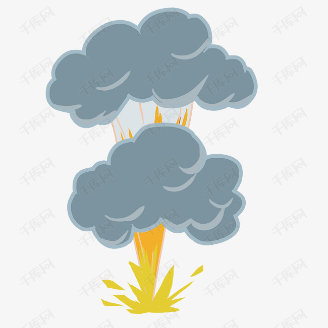 卡通爆炸蘑菇云插图
