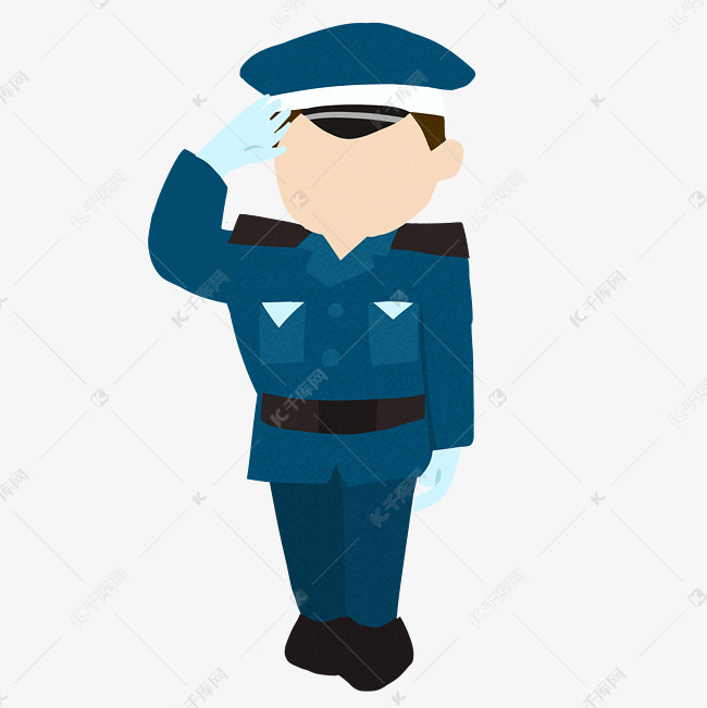 执勤的警察装饰插画