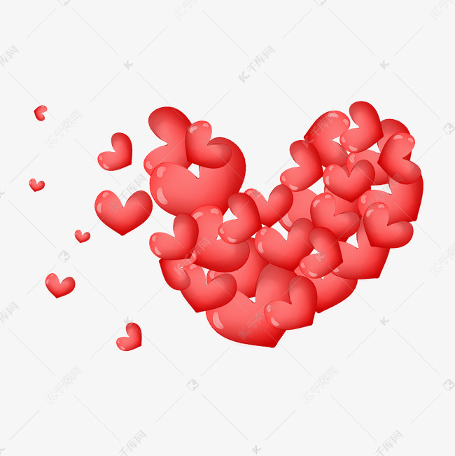 红色爱心溶解