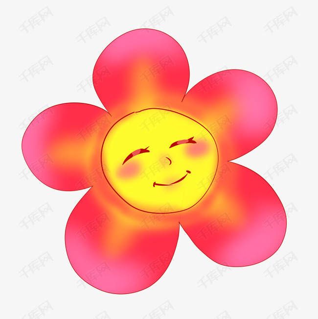 红色花朵笑脸