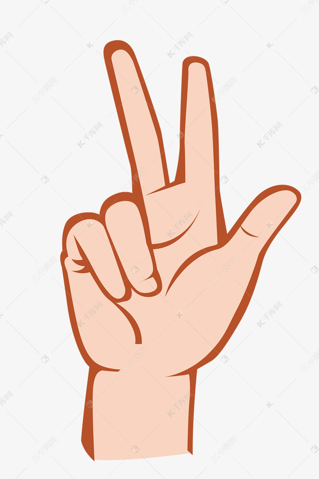 卡通漂亮的手指手势