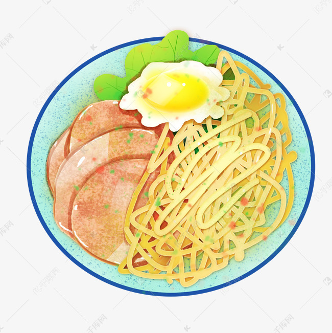 咖喱面条装饰插画