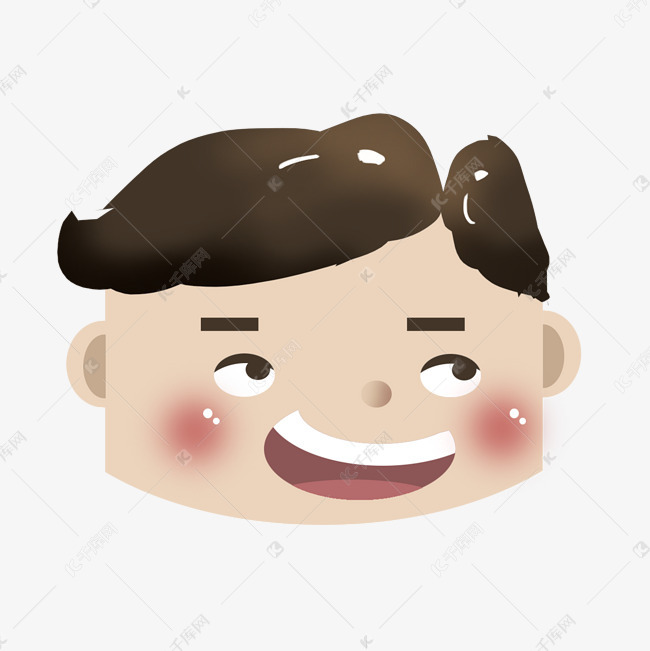 歪嘴的笑脸男孩
