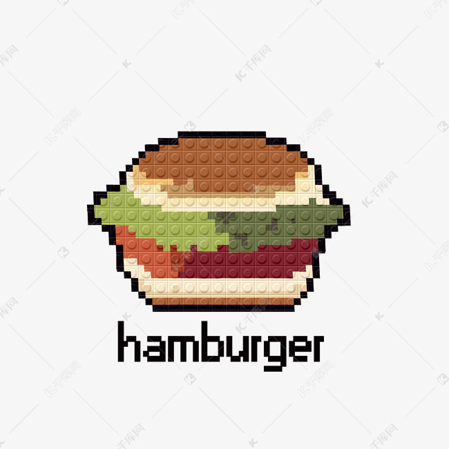汉堡包像素画马赛克png
