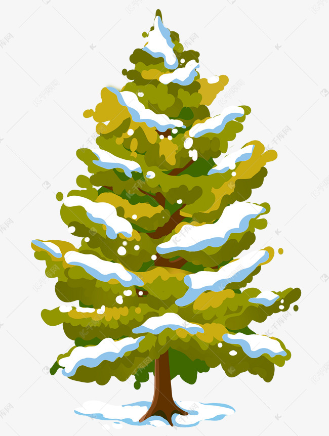 冬季大树卡通插画