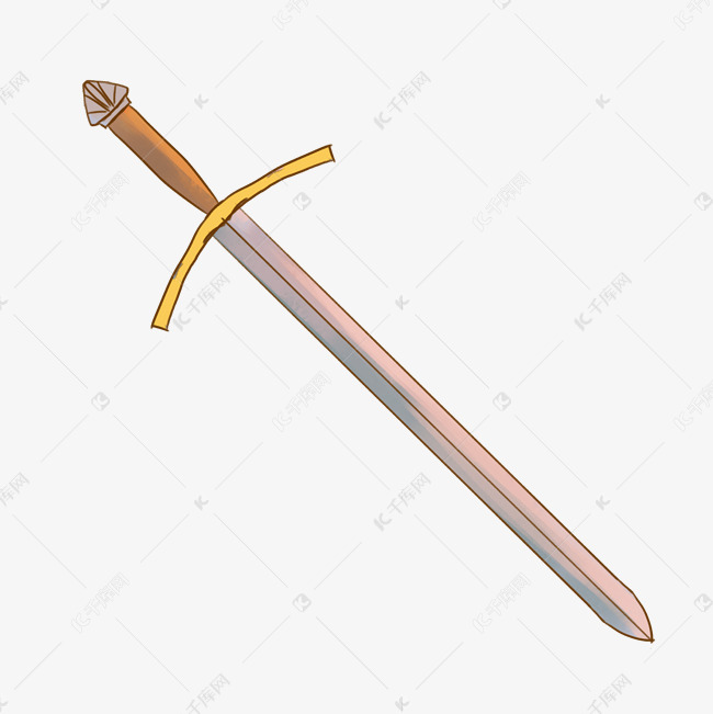 摆设剑的卡通插画